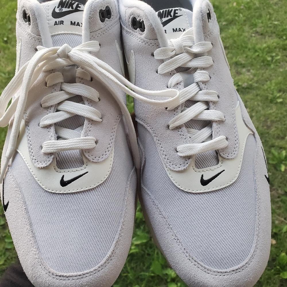 Air Max 1 Premium Pure Platinum Mini Swoosh sz12.5 - Picture 5 of 8